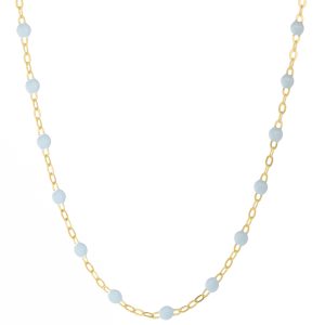 gigiCLOZEAU: Classic Gigi necklace, baby blue, 18k yg, 16.5"