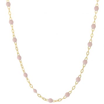 gigiCLOZEAU: Classic Gigi necklace, baby pink, 18k yg, 16.5"
