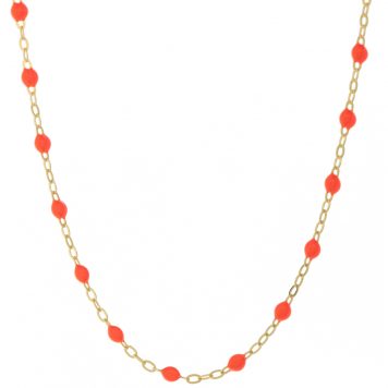 gigiCLOZEAU: Classic Gigi necklace,Coral,18k YG