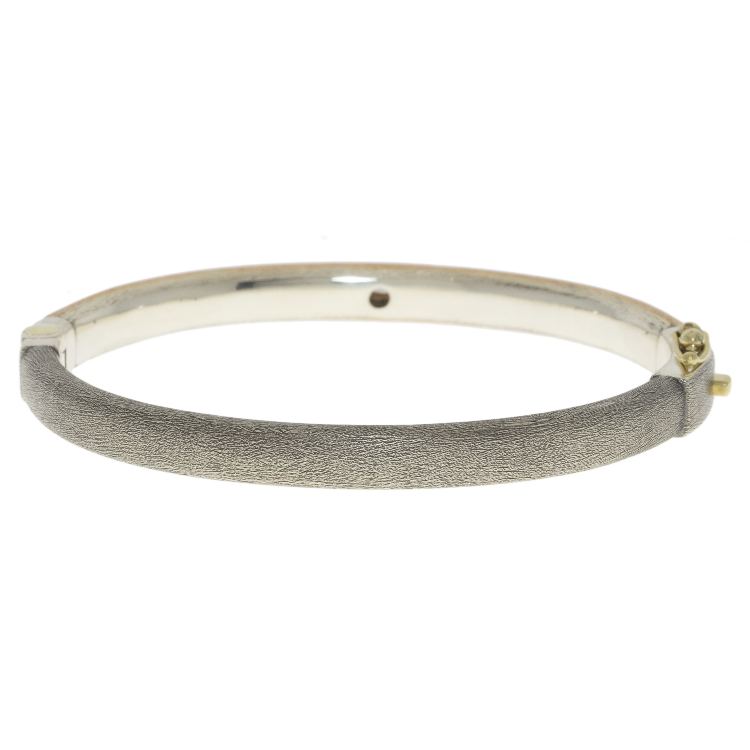 Rene Escobar Trunk Show:BANGLE 6MM IN SILVER 18K RG AND 0.15CT MARQUISE DIA