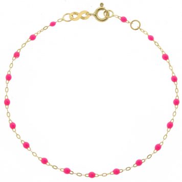 gigiCLOZEAU: Classic Gigi Bracelet, neon pink, 18k yg, 6.7"