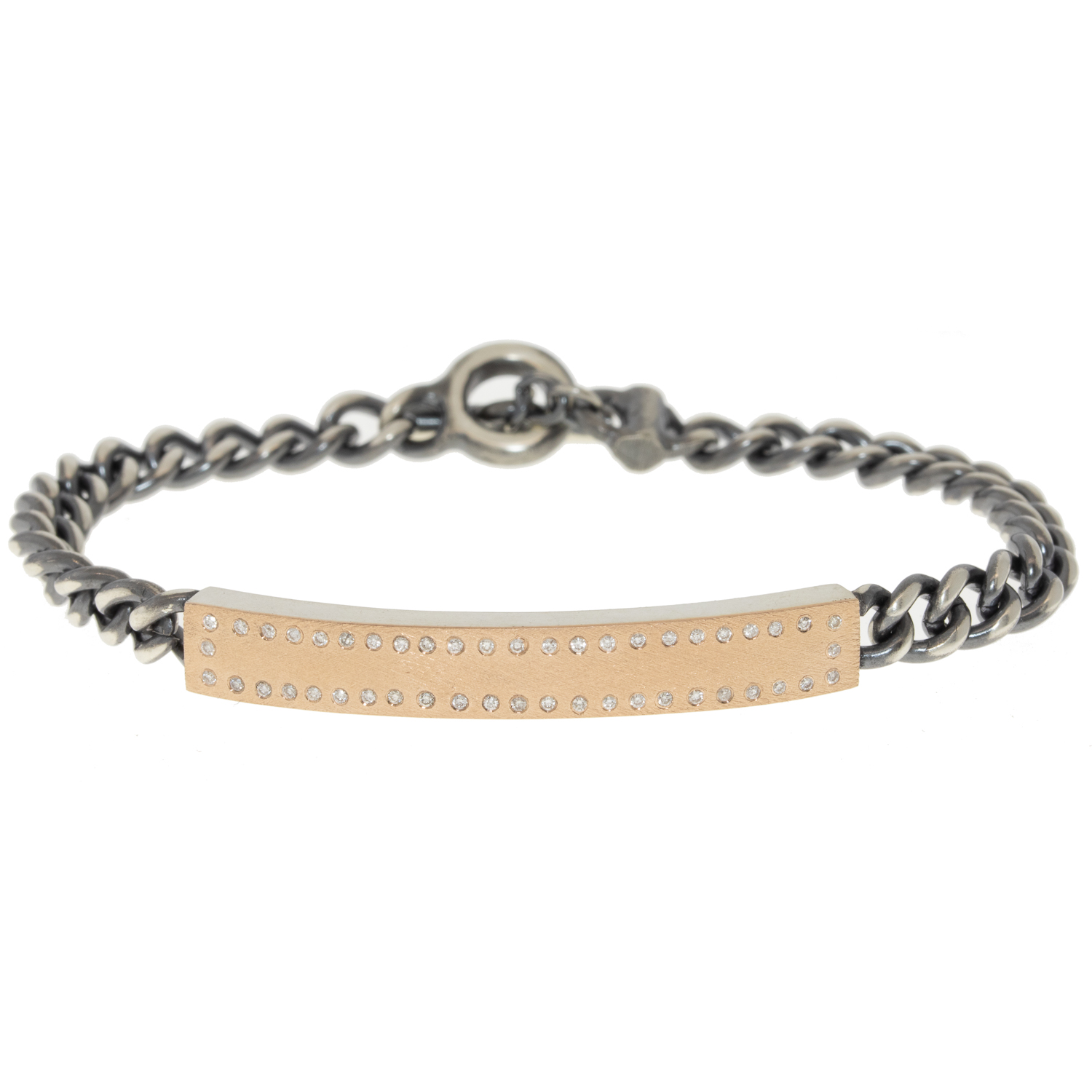 Rene Escobar Trunk show:BRACELET LINK IN SILVER 18K RG AND 0.25CT DIAMOND
