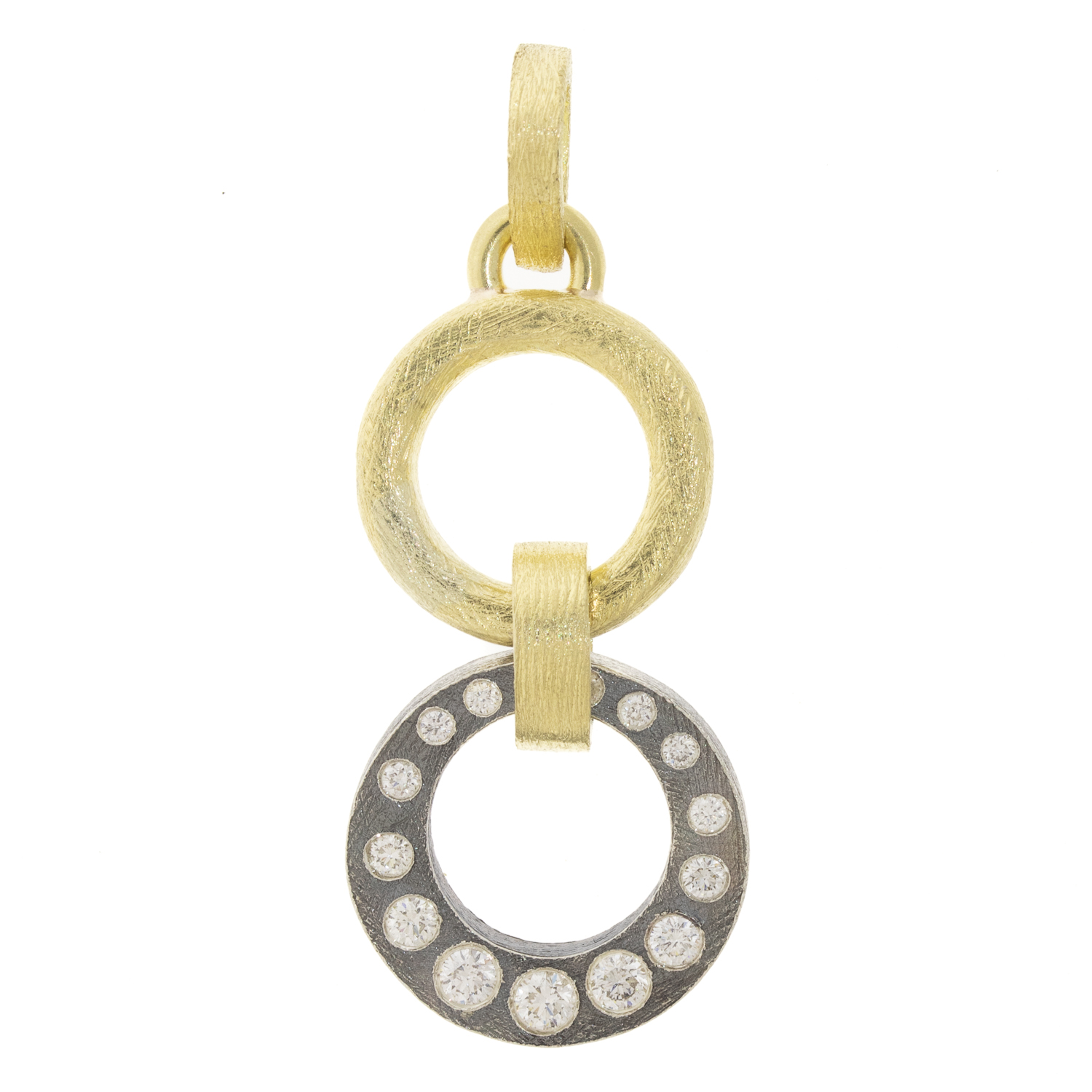 Rene Escobar Trunk Show: PENDANT IN YELLOW GOLD DIAMOND AND SILVER 0.45CT 8.80GR TOTAL - 3.5GR SS- 5.3GR 18K