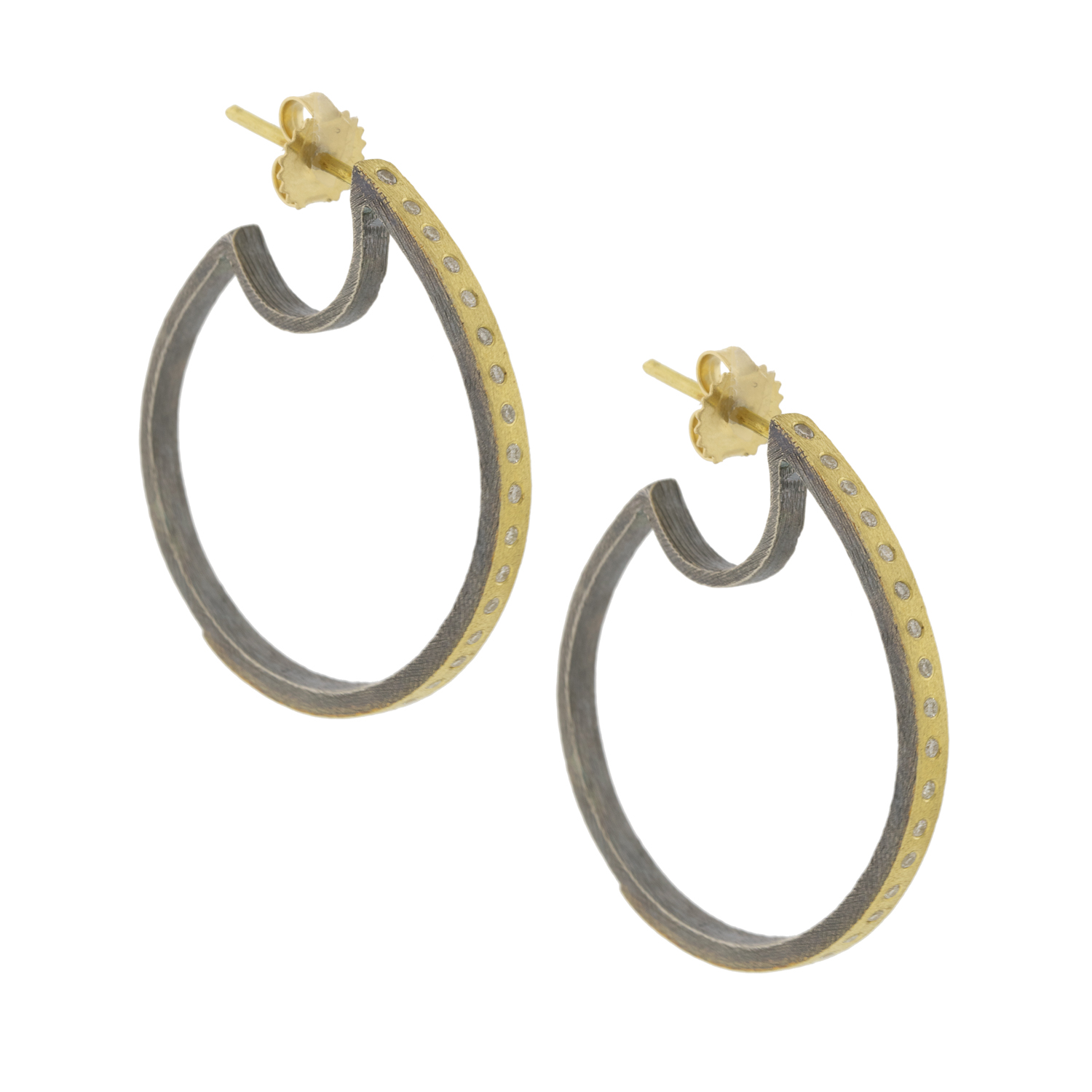 Rene Escobar Trunk Show:EARRINGS IN YELLOW AND SILVER .45CT 9.25GR TOTAL - 3GR 18K 6.25GR SS