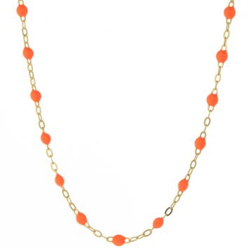 gigiCLOZEAU: Classic Gigi necklace, orange, 18k yg, 16.5"