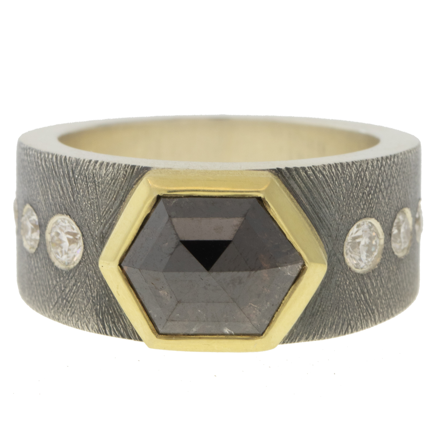 Rene Escobar Trunk show:RING IN SILVER 18K YG 1.93CT ROSE CUT DIA AND 0.30CT WHITE DIA