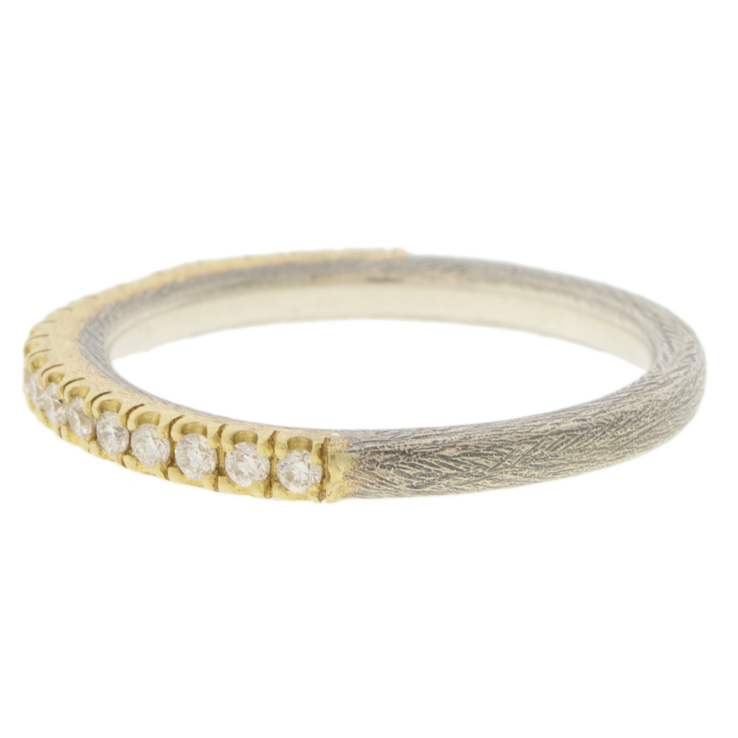 Rene Escobar Trunk show:RING IN SILVER 18K YELLOW GOLD AND DIA 0.28CT 2.8GR TOTAL 1.8SS 1GR18K