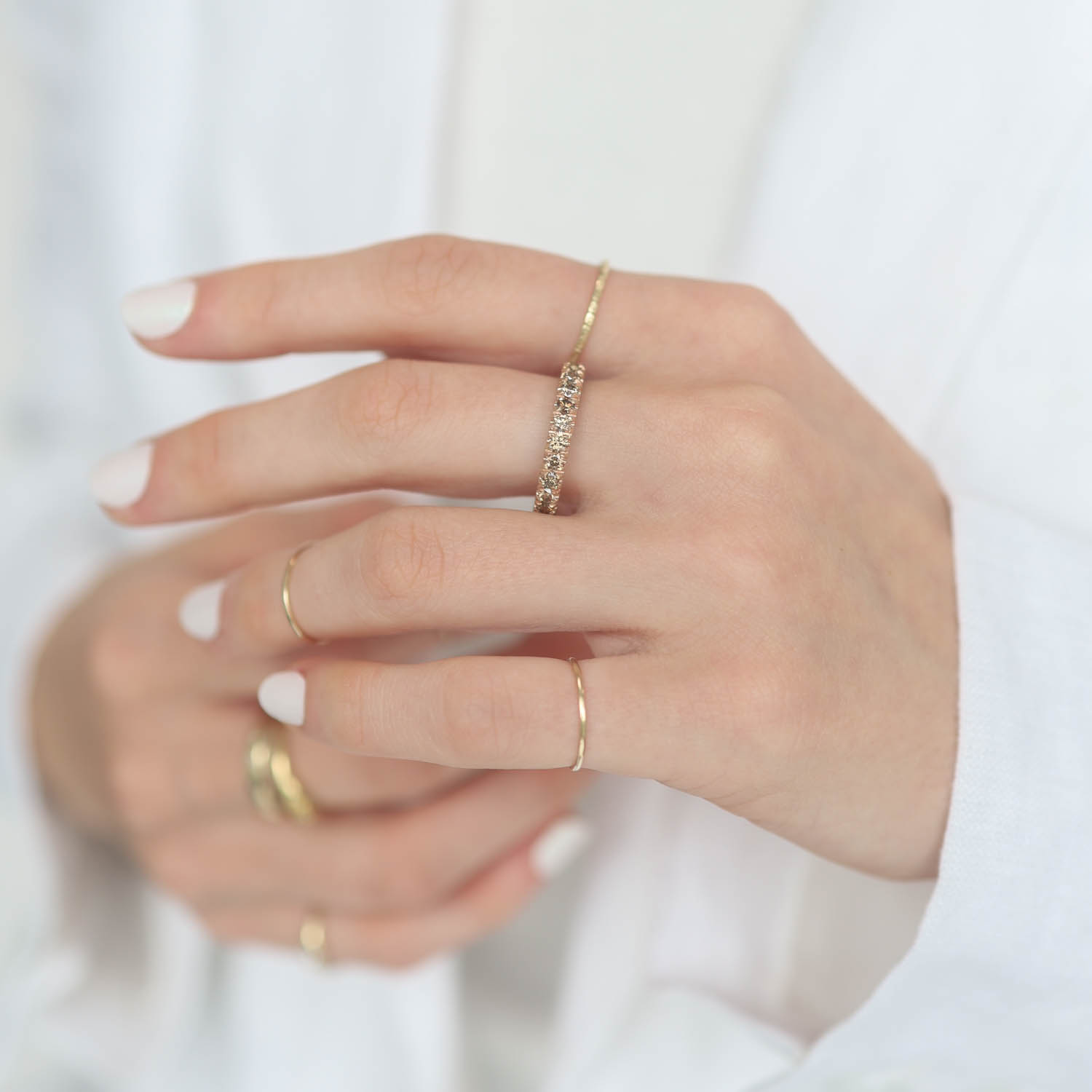 Rene Escobar Trunk show:RING IN SILVER 18K RG AND CHAMPAGNE DIA 1 CT