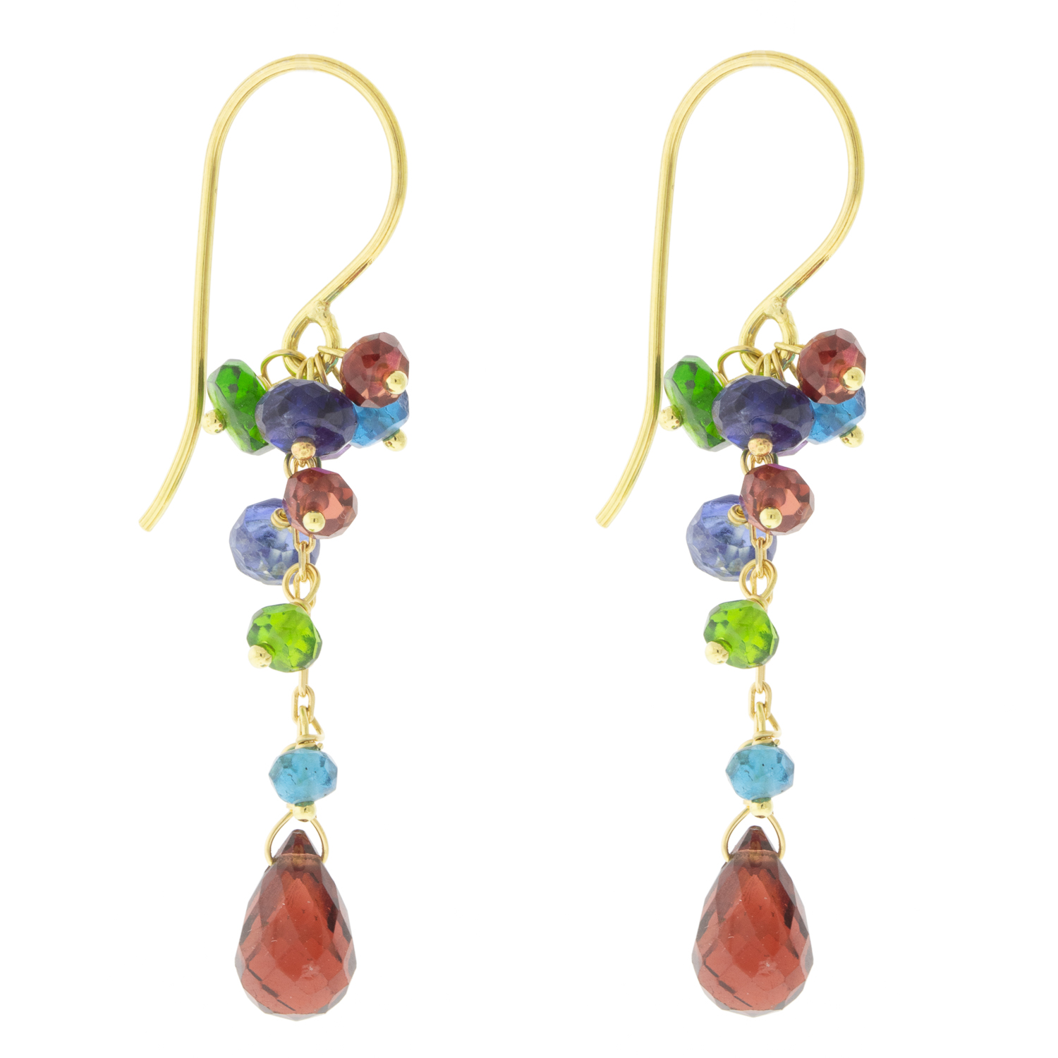 Sweet Pea: Crown Jewels Hook Earrings, 18k
