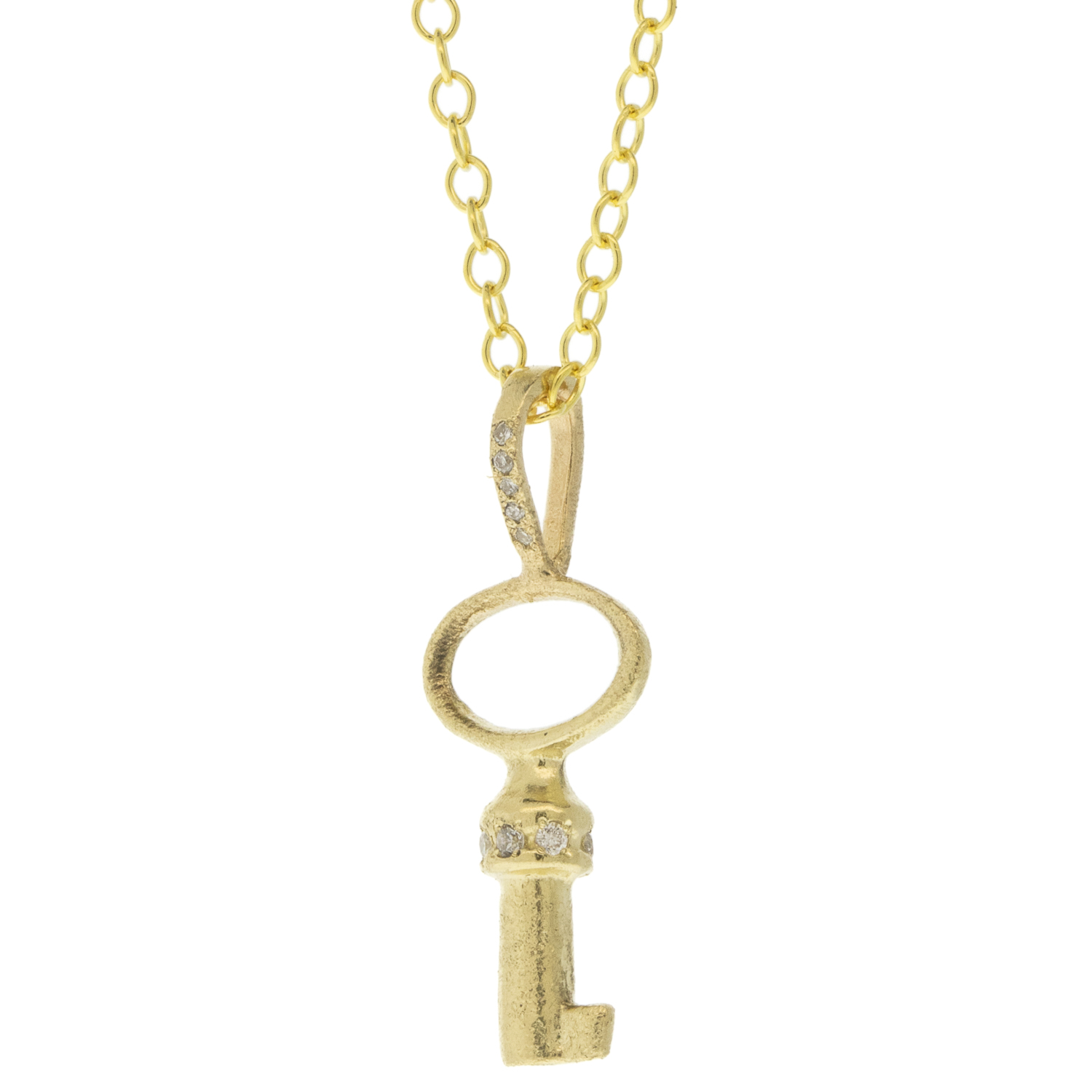 Acanthus : Necklace,Oval Key Pendant,16/18" ,14K Yellow gold