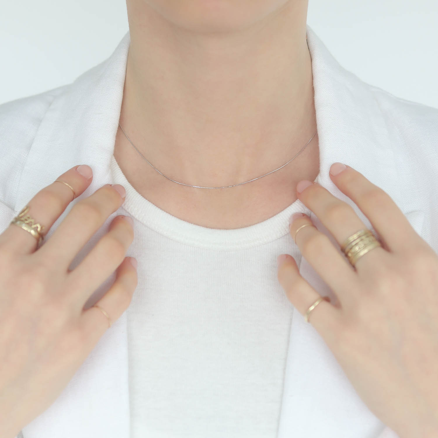 Tai: sterling silver simple thin chain necklace