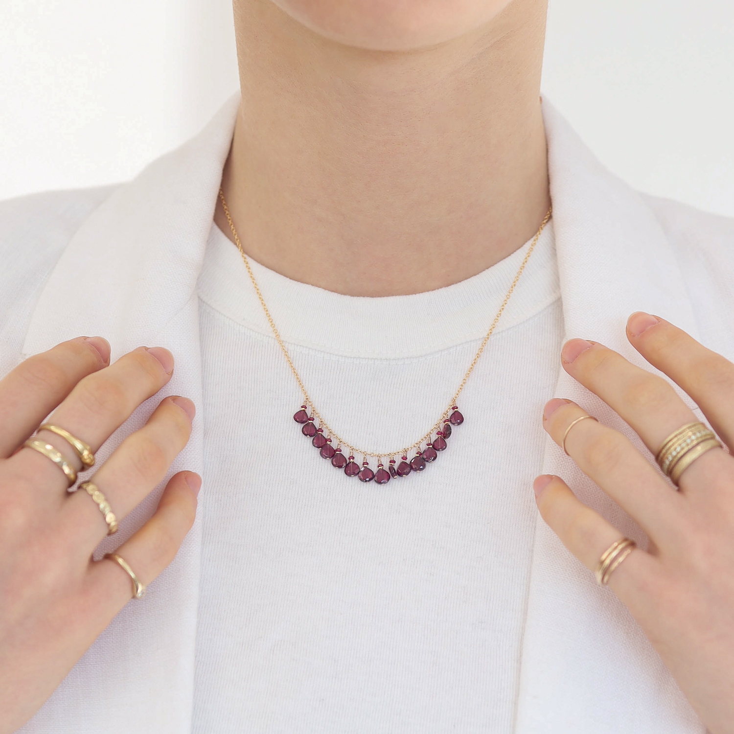Dana Kellin : Necklace,Ruby & Garnet briolettes