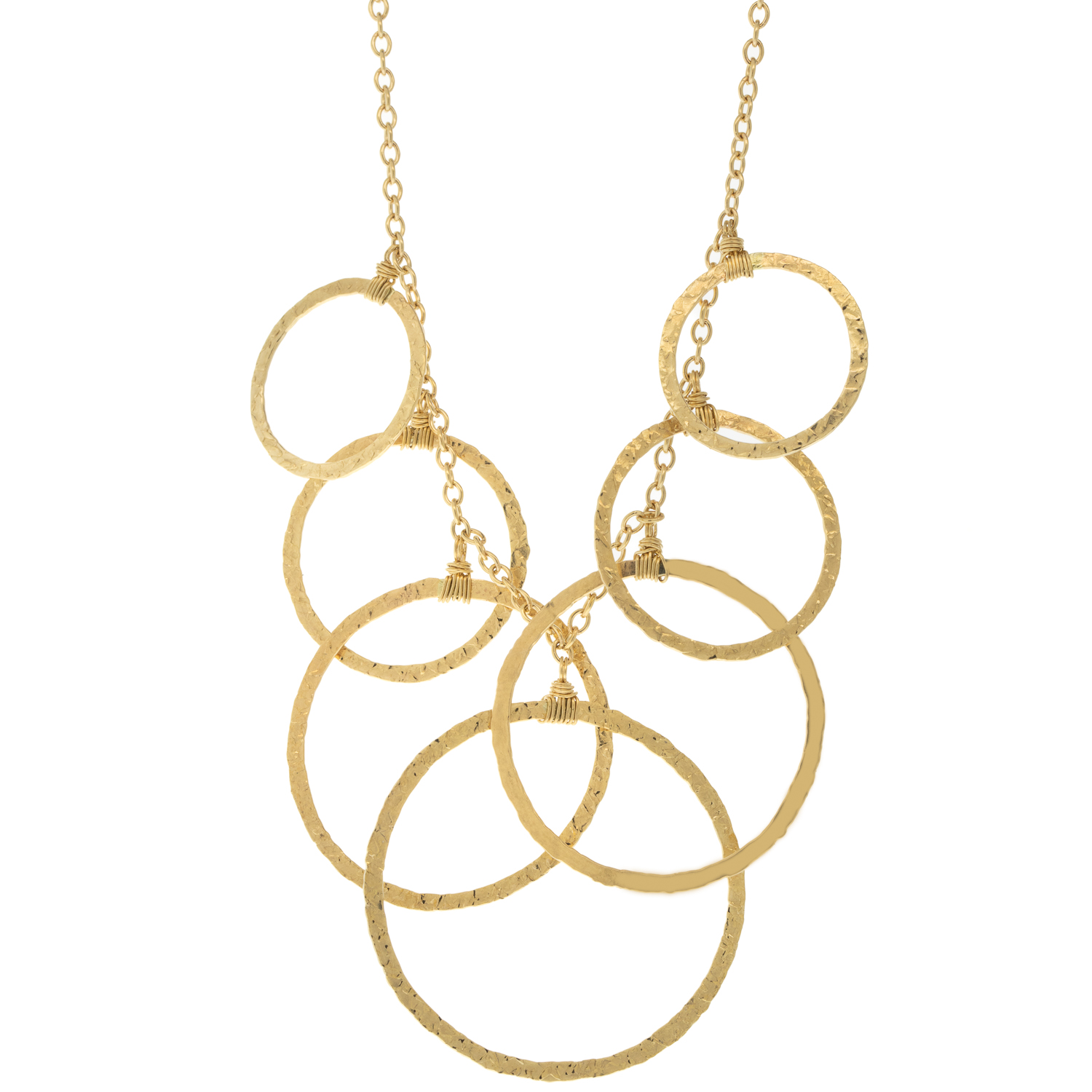 Dana Kellin : Necklace,Bib,Graduated 7 circles,Gold fill