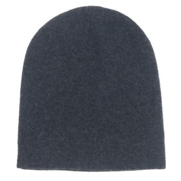 Alashan Cashmere: 100% Cashmere  Reversible hat-Charcoal & Flagstone