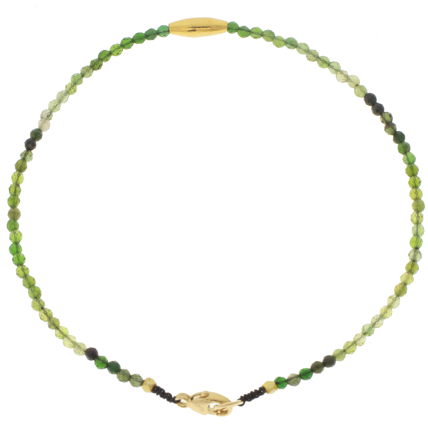 Margaret Solow : Beaded bracelet,18k bead,Green tourmaline