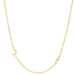 Tai: Gold Simple Chain J Initial Necklace with Three CZ