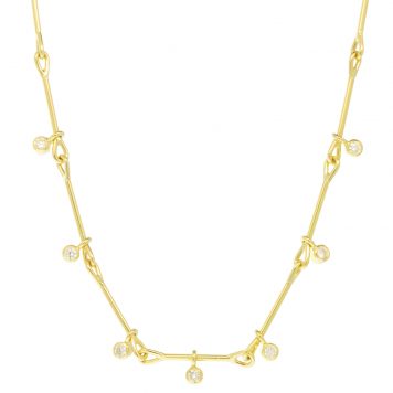 Tura Sugden: Needle Eye Necklace, Diamonds, 18K YG