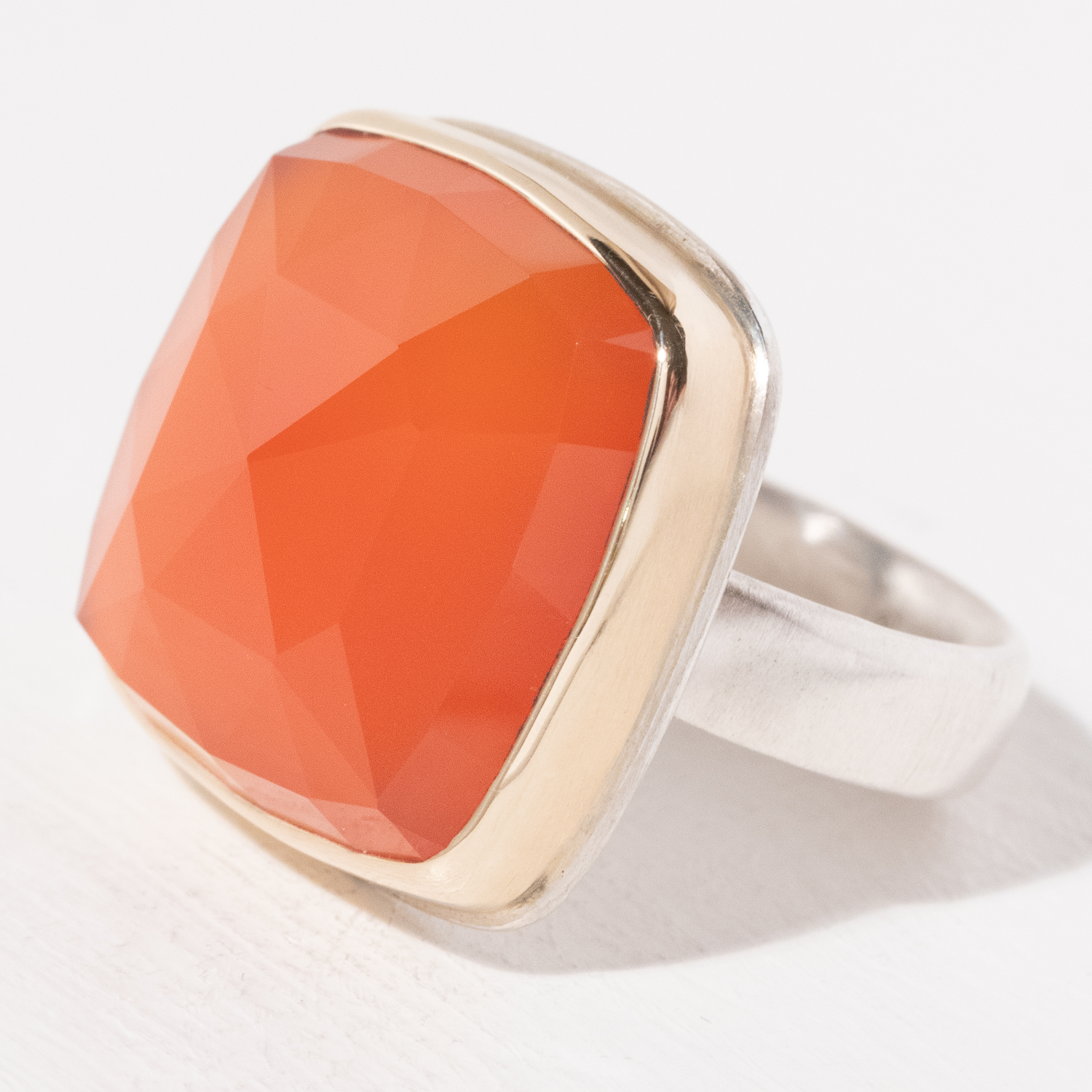 Jamie Joseph Trunk Show: Ring 132,Orange chalcedony,8.5
