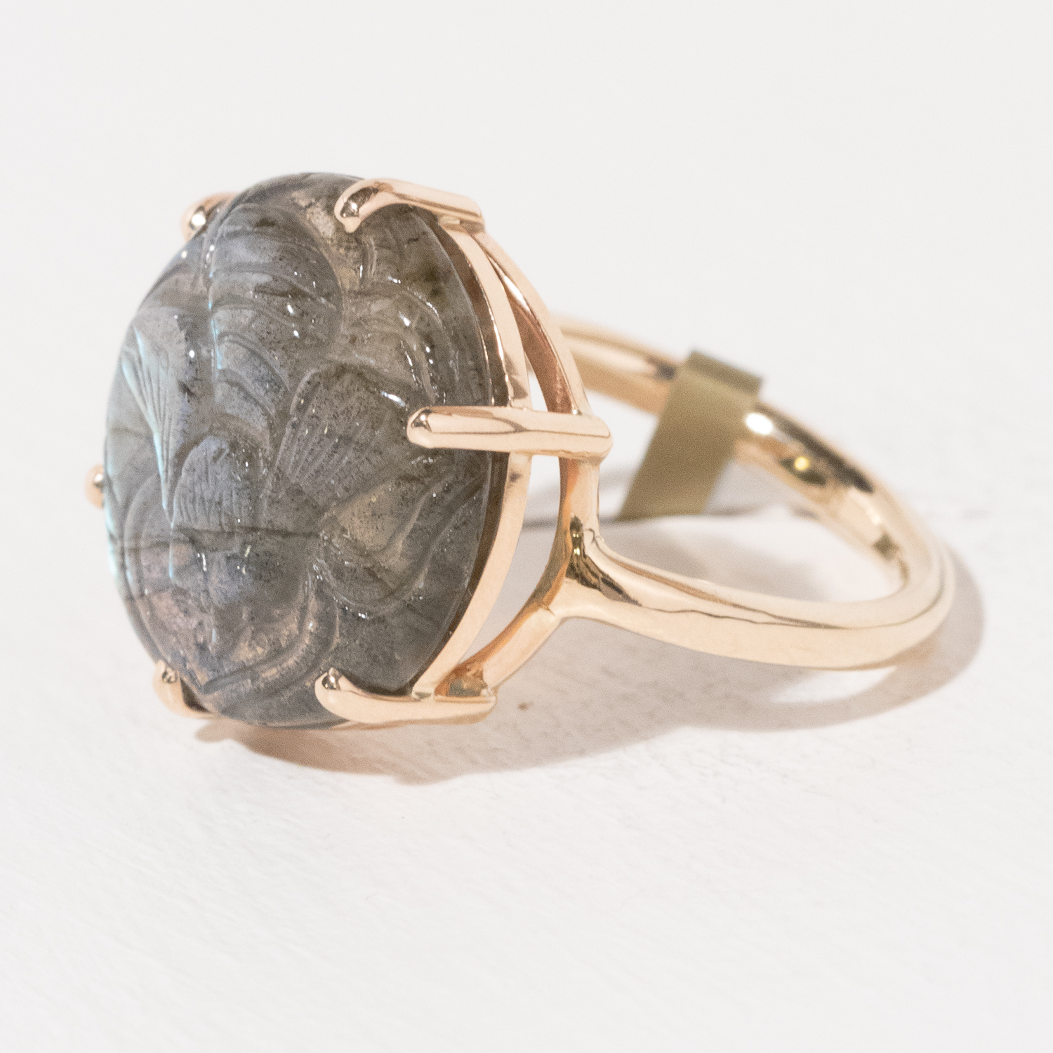 Jamie Joseph Trunk Show: Ring 256, CARVED LABRADORITE SIZE 7