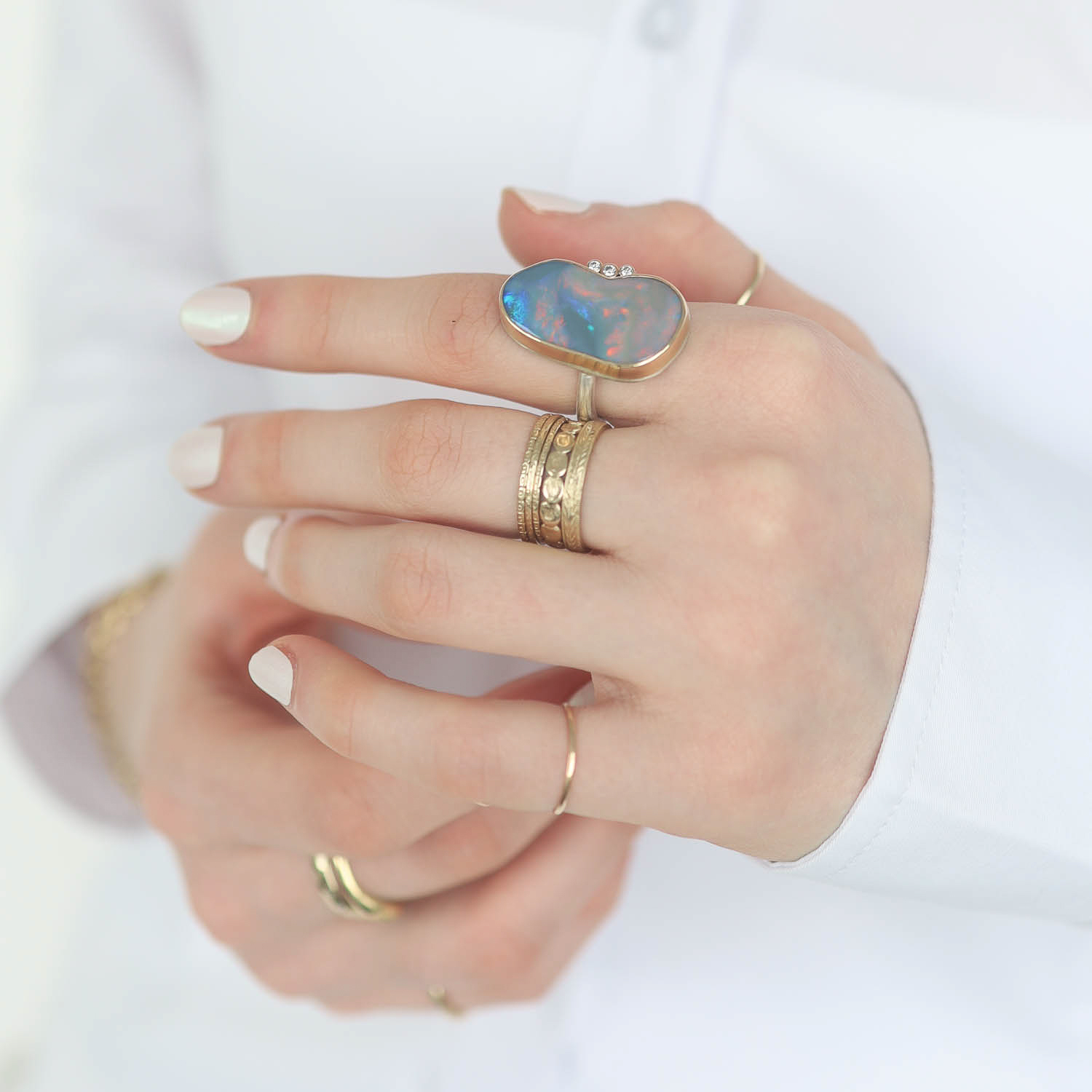 Jamie Joseph Trunk Show: Ring 108,Australian opal,size 7.25
