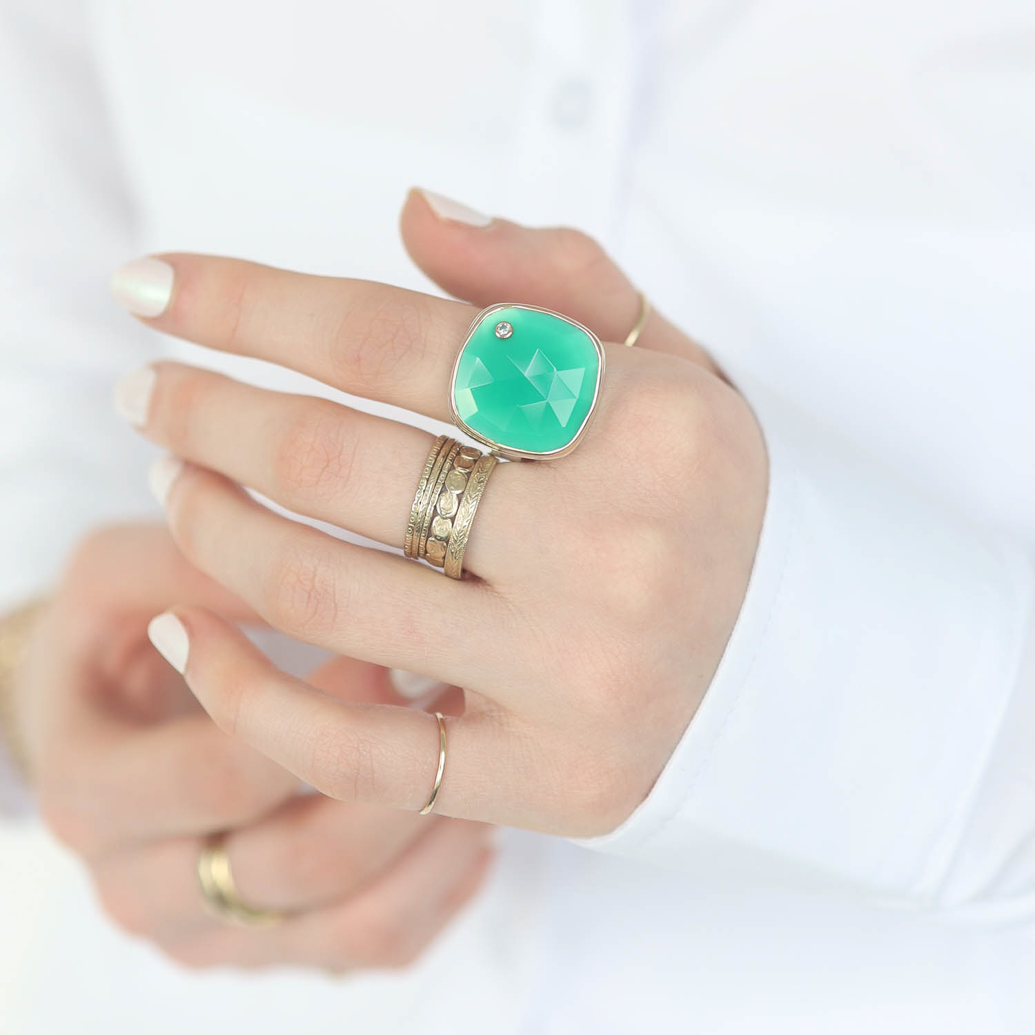 Jamie Joseph Trunk Show: Ring 134,green onyx,7.5