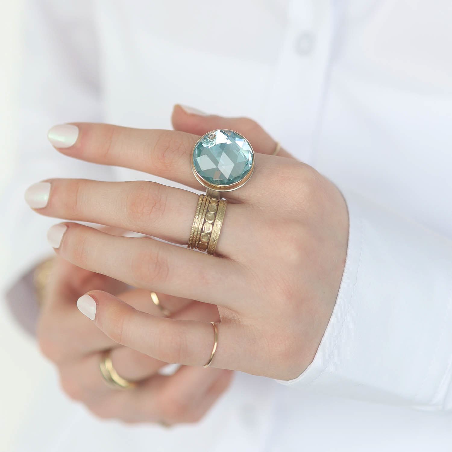 Jamie Joseph Trunk Show: Ring 137,Sky blue topaz,7.5