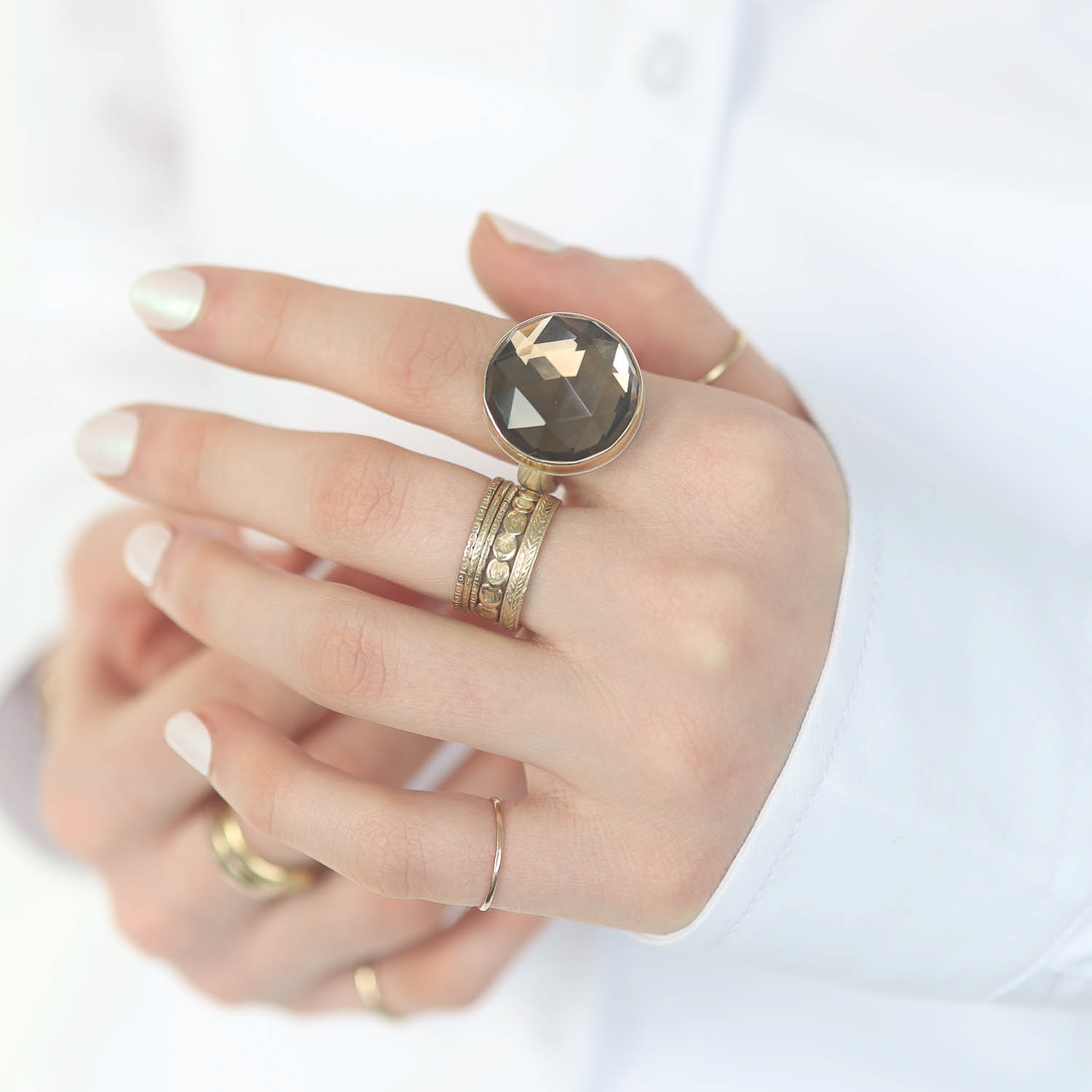 Jamie Joseph Trunk Show: Ring 162,Smoky Quartz,7.5