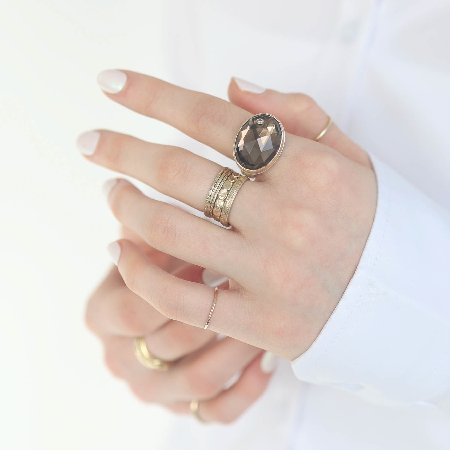 Jamie Joseph Trunk Show: Ring 193,Smoky Quartz,7.5