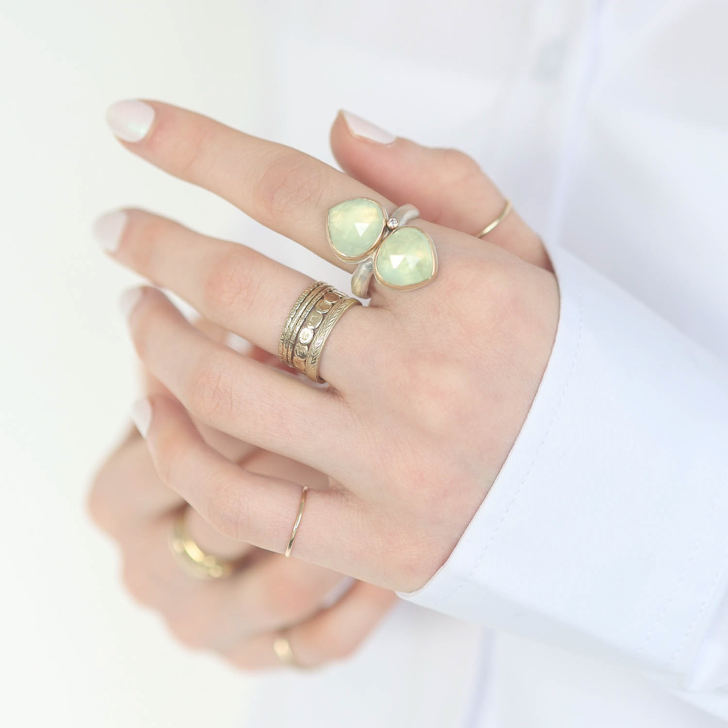 Jamie Joseph Trunk Show: Ring 223,Prehnite,7.25