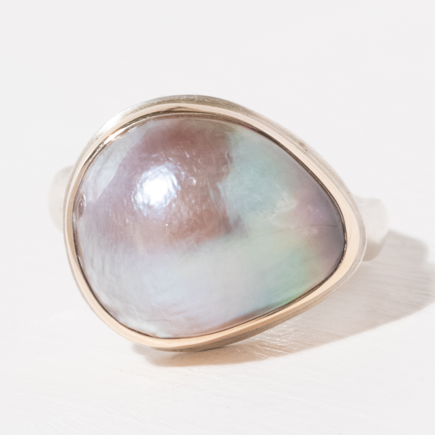 Jamie Joseph Trunk Show: Ring 3,Tahitian Mabe Pearl, Size 7.75