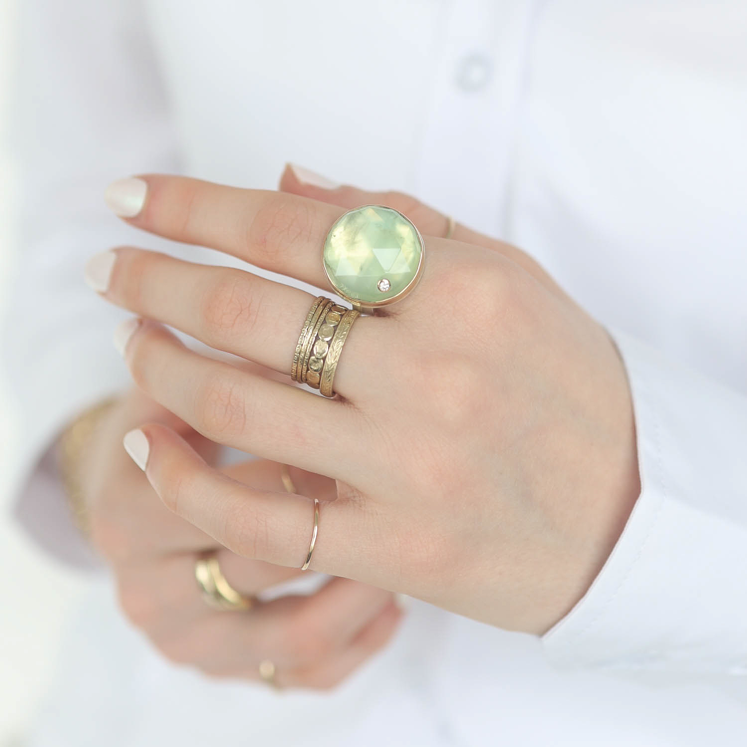 Jamie Joseph Trunk Show: Ring 54,Prehnite,7.5