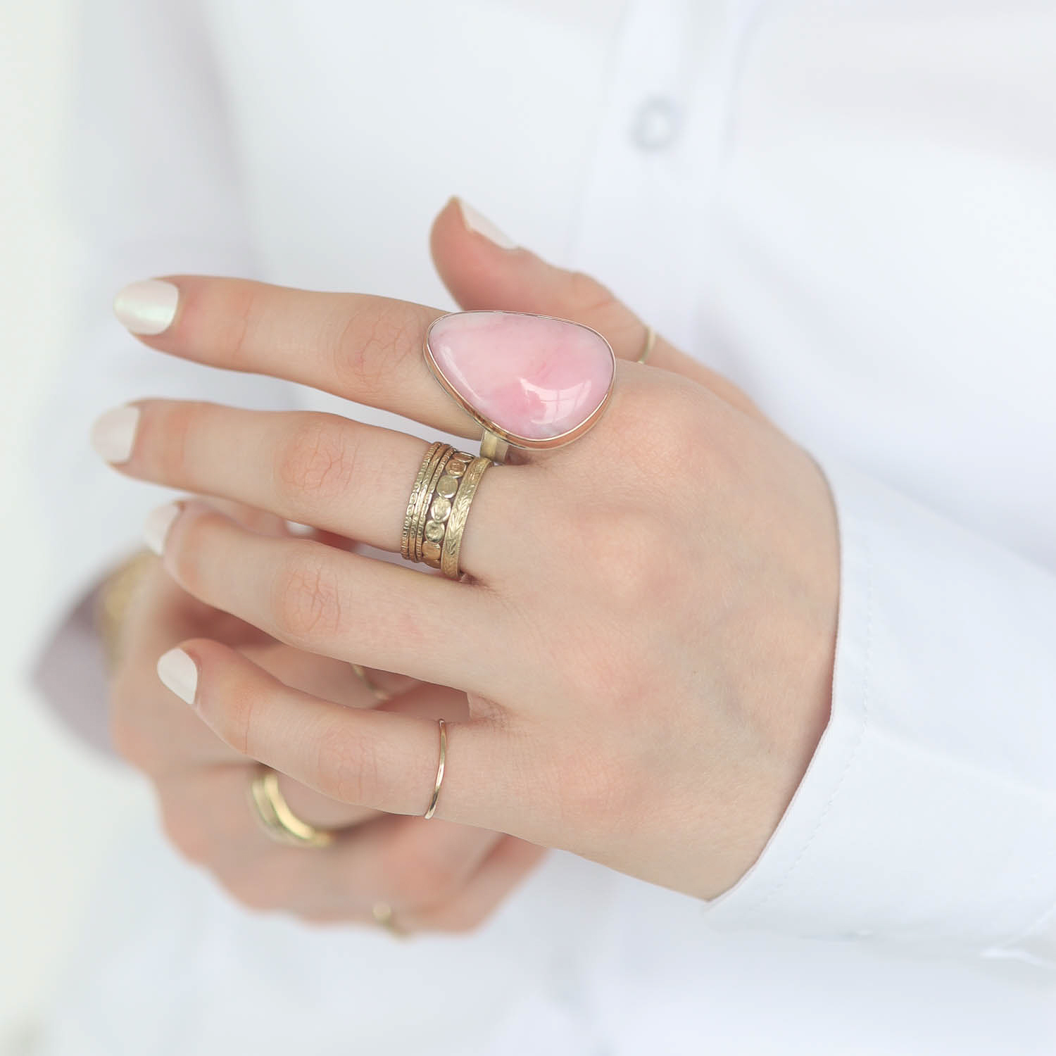 Jamie Joseph Trunk Show: Ring 64,Pink Peruvian opal,7.5