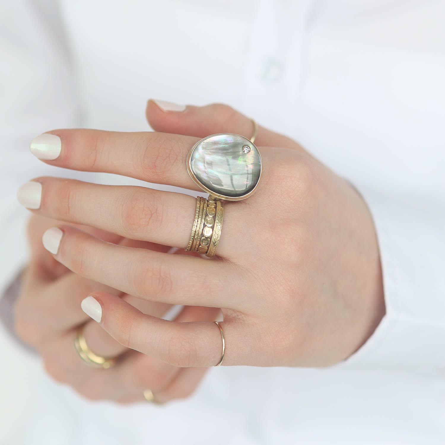 Jamie Joseph Trunk Show: Ring 93, Mother of Pearl, Size 8