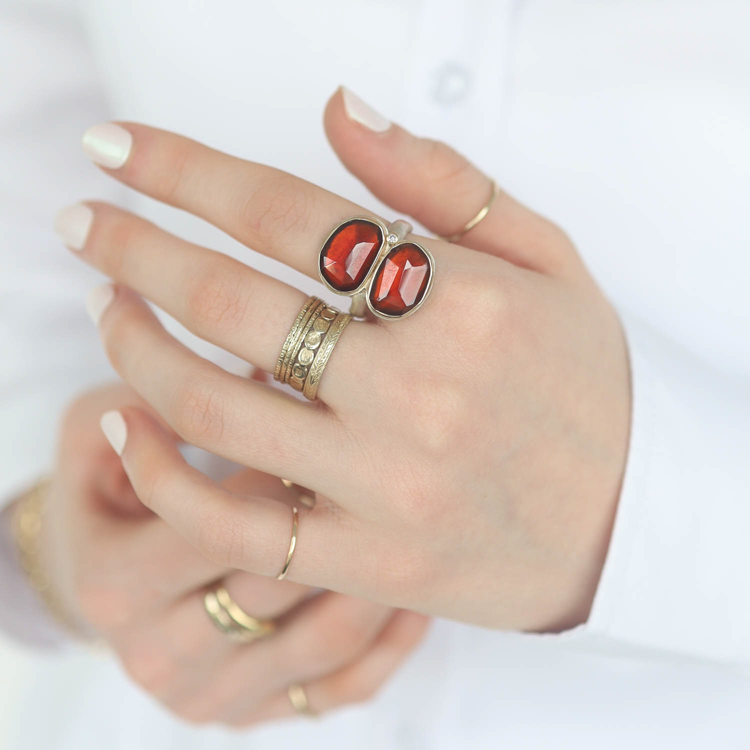 Jamie Joseph Trunk Show: Ring 97, Hessonite Garnet, Size 7.5