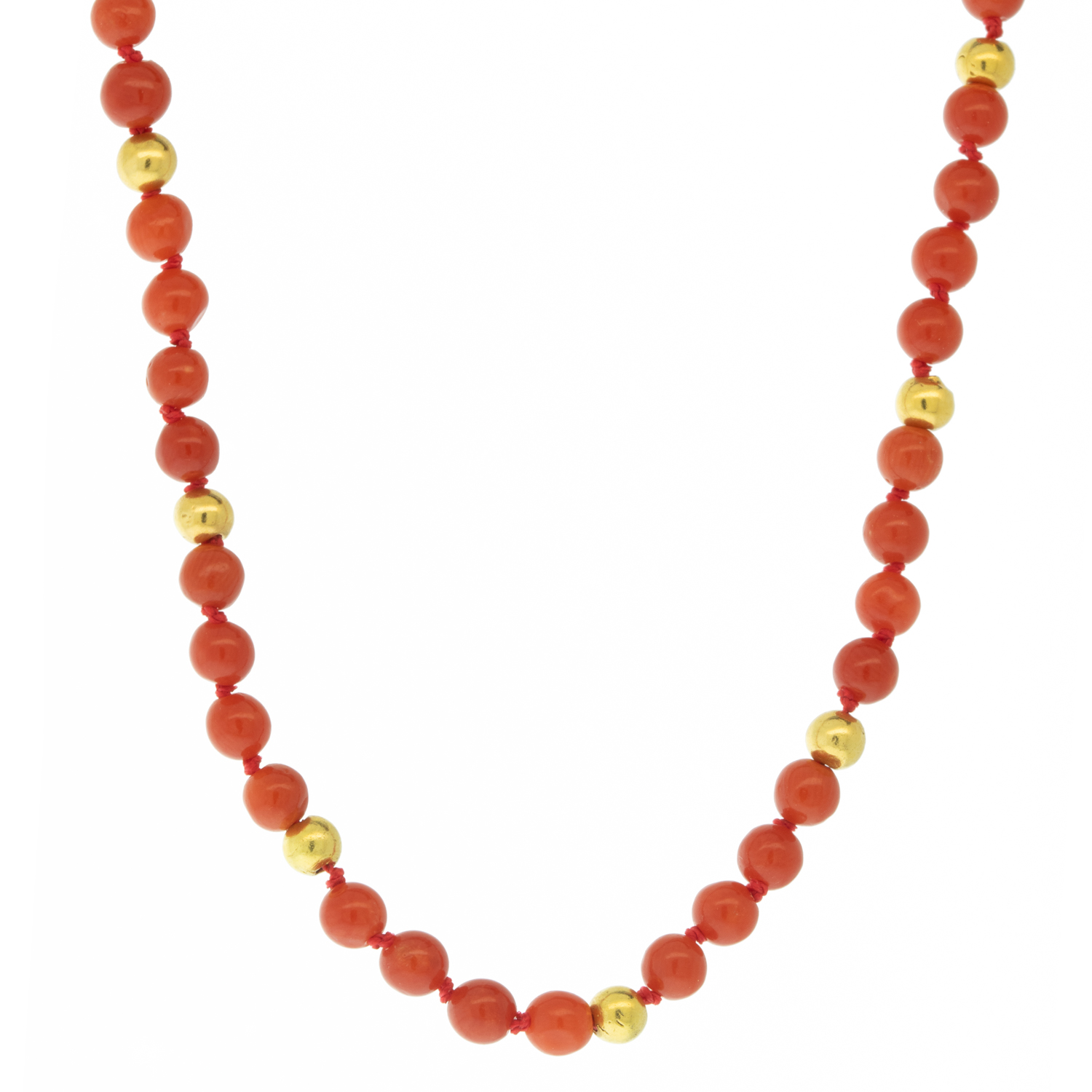 Alison Shiboski: Necklace, coral & 18k gold beads