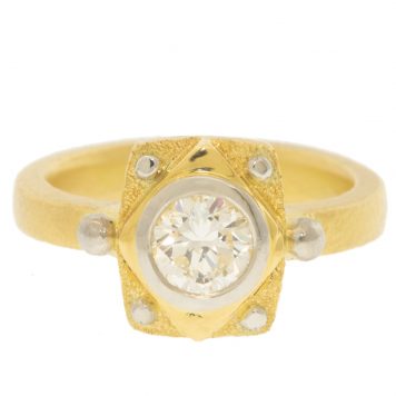 Alison Shiboski:Ring,POWER,0.72ct Round brilliant diamond,SI Clarity,H Colour,18k,Platinum