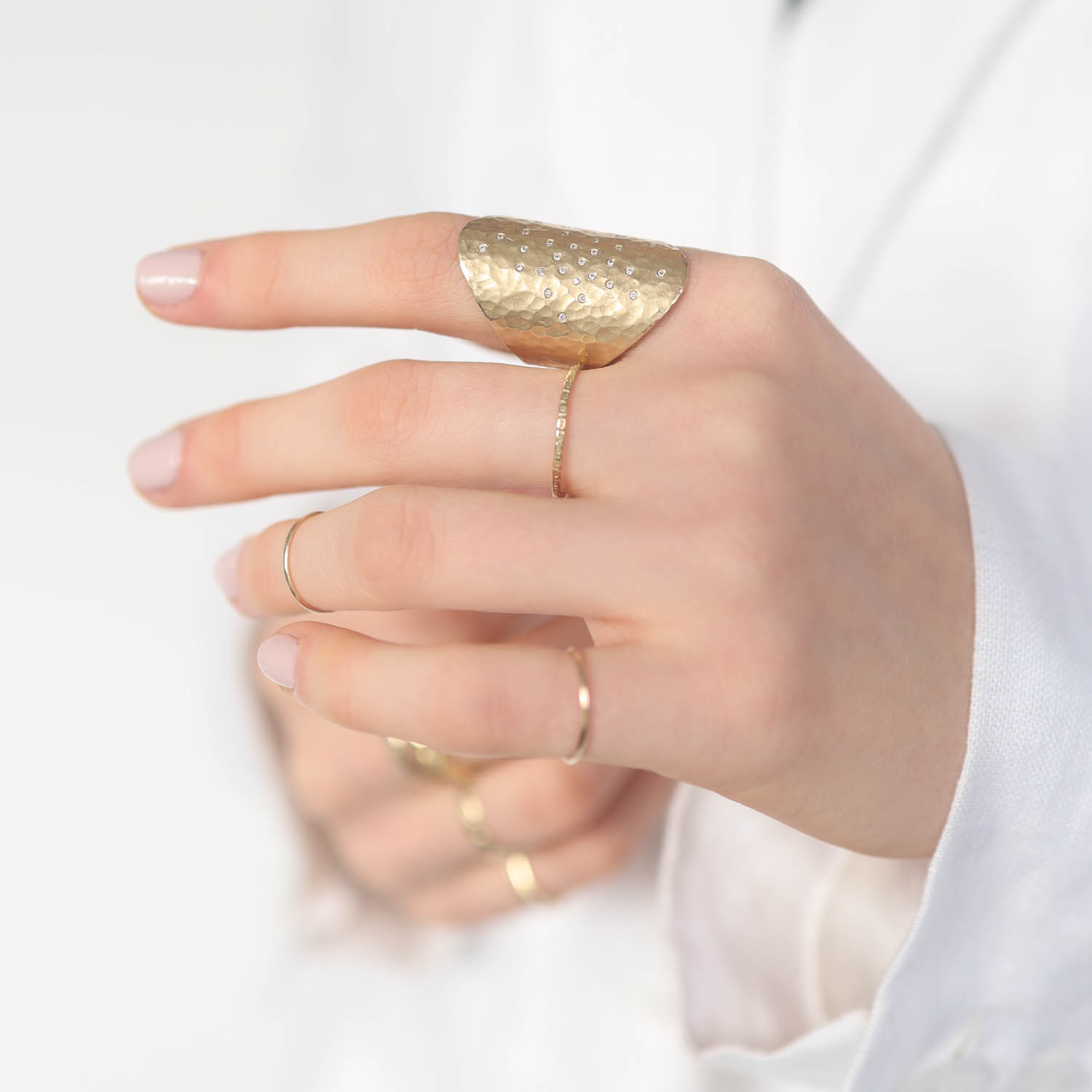 Victoria Cunningham: Medium Diamond Shield Ring
