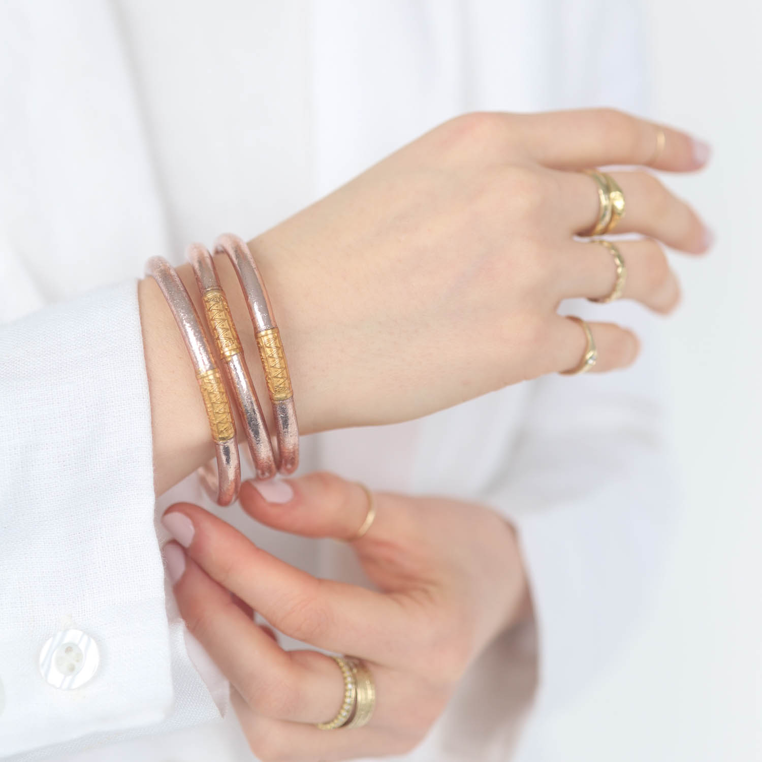 BuDhaGirl: Set of 3 All Weather Champagne Bangles