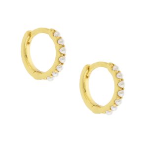 Tai: Earrings, 10mm Pearl Huggie earrings