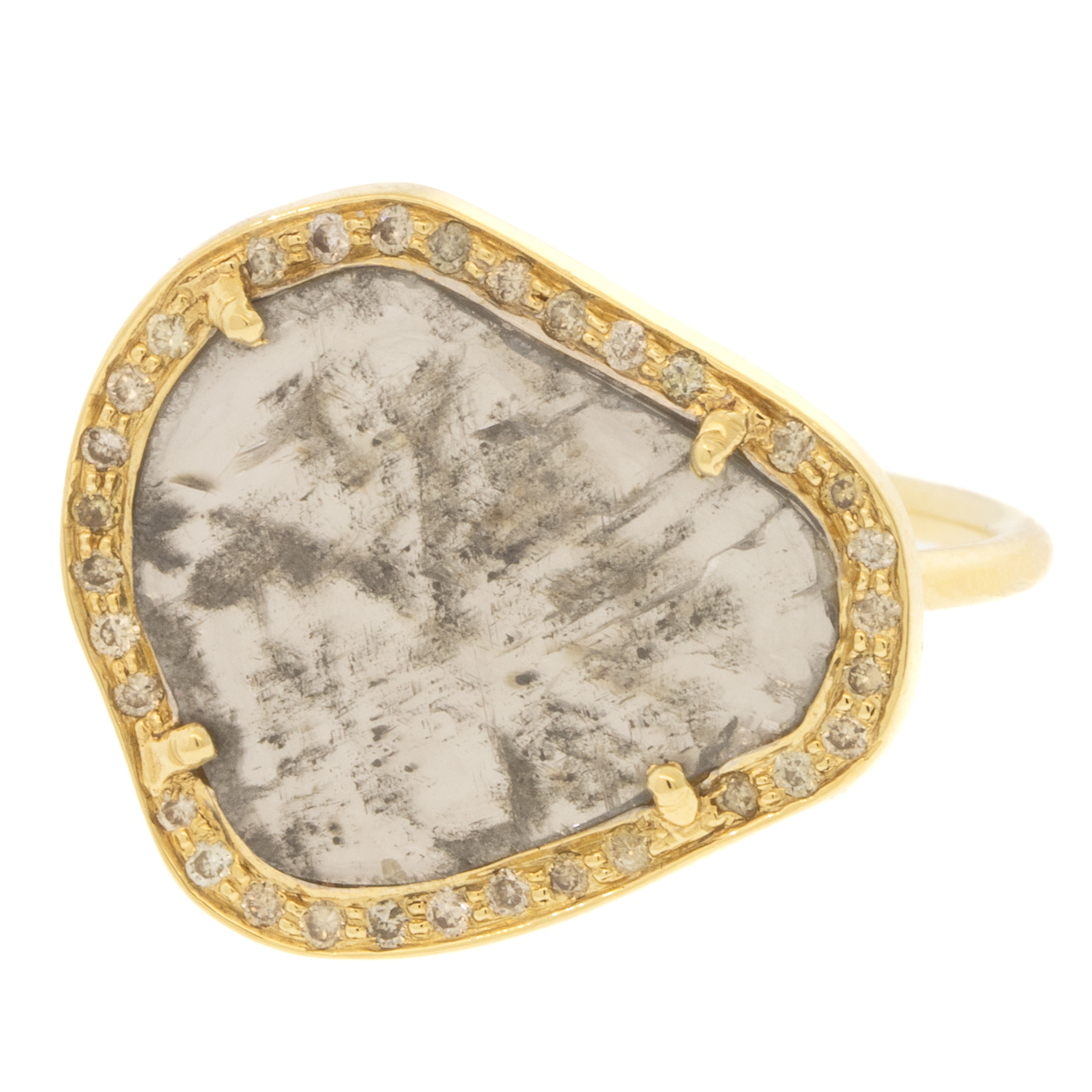 Celine Daoust: Ring,14k Yellow gold,STELLA,Rose cut and Brilliant diamonds,One of a kind