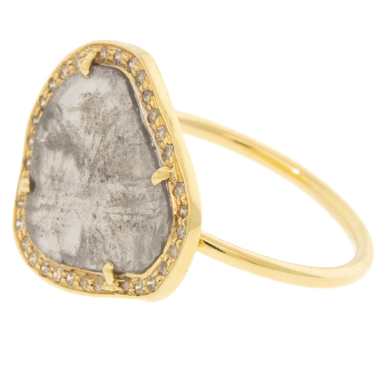 Celine Daoust: Ring,14k Yellow gold,STELLA,Rose cut and Brilliant diamonds,One of a kind