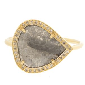 Celine Daoust: Ring,14k Yellow gold,STELLA,Rose cut and Brilliant diamonds,One of a kind
