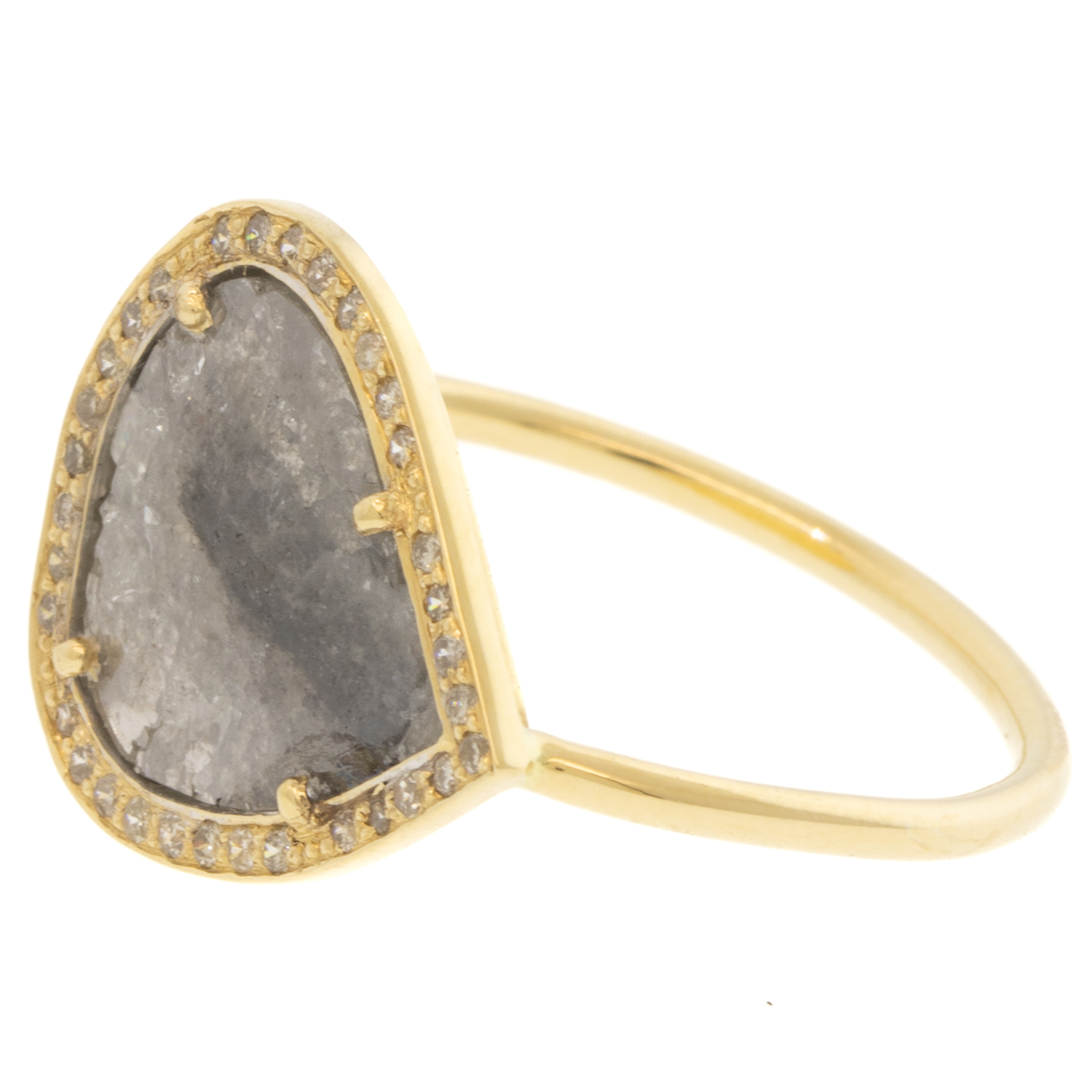 Celine Daoust: Ring,14k Yellow gold,STELLA,Rose cut and Brilliant diamonds,One of a kind