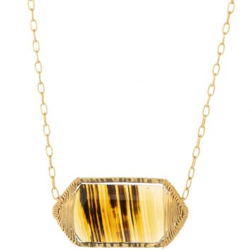 Dana Kellin Fine: Necklace, 14K, Wrapped Elongated Montana Agate