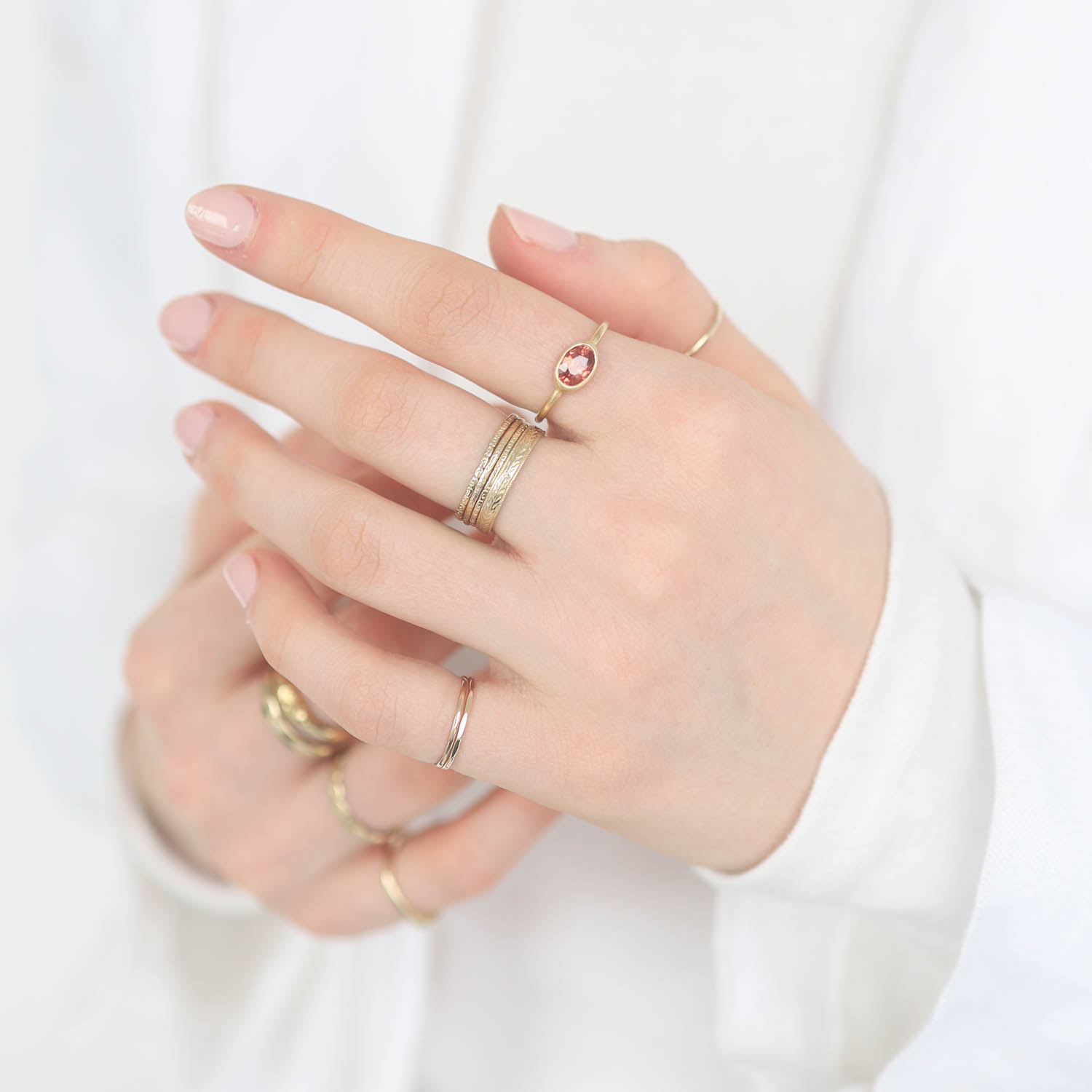 Margaret Solow :Ring,18k,Pink sapphire,58 sz. 5.5