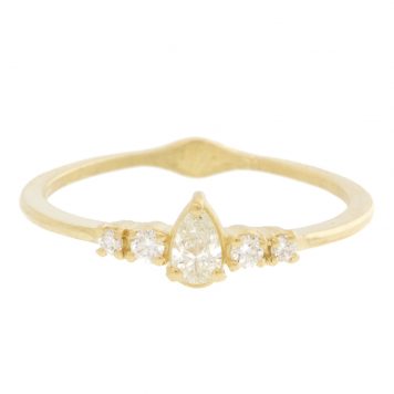 Robin Haley: Ring, 14K, Diamond Pear & Brilliant, .24TCW