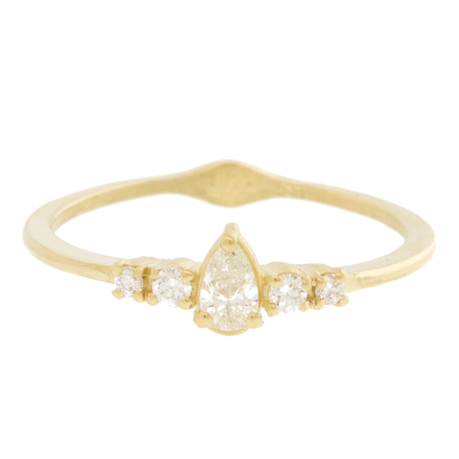 Robin Haley: Ring, 14K, Diamond Pear & Brilliant, .24TCW