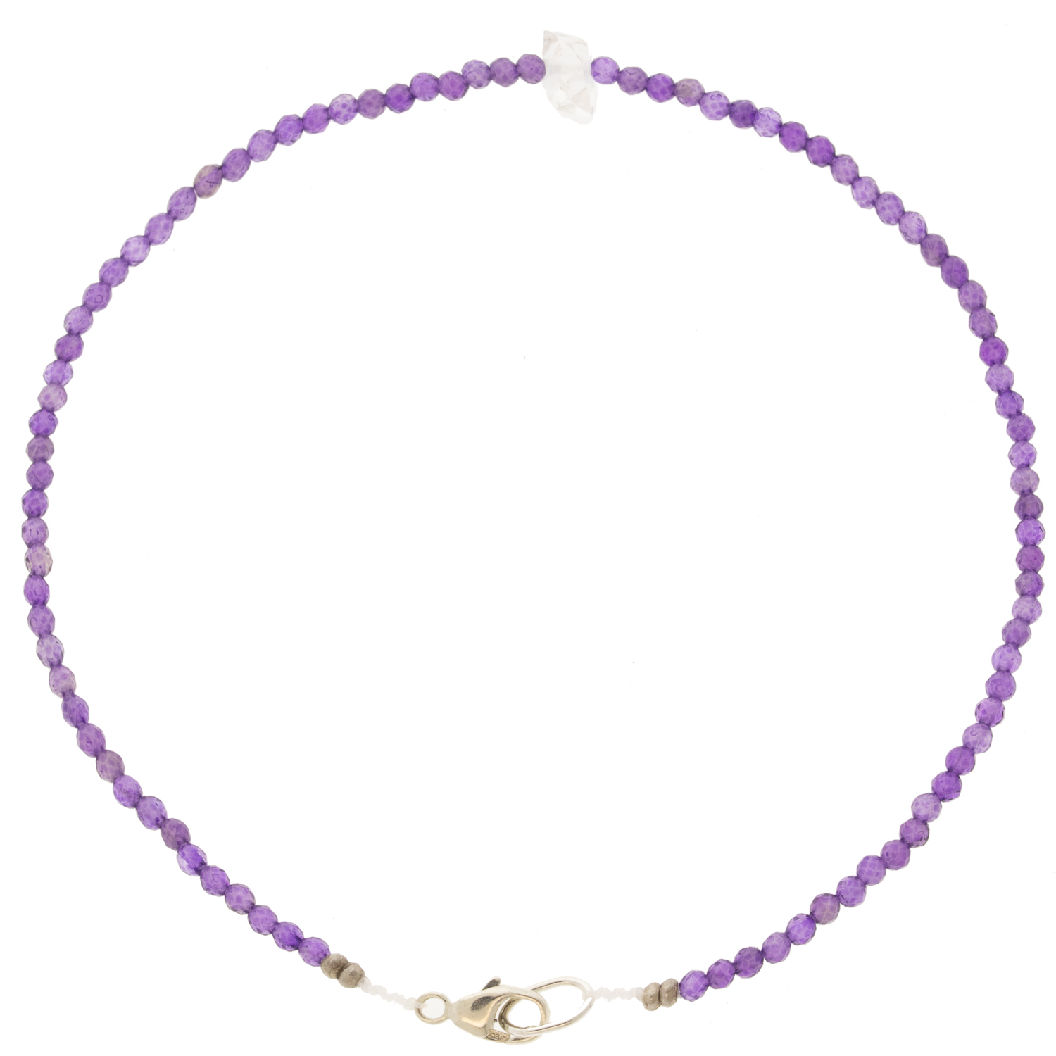 Margaret Solow : Bracelet,SSAmethyst & Herkimer,14