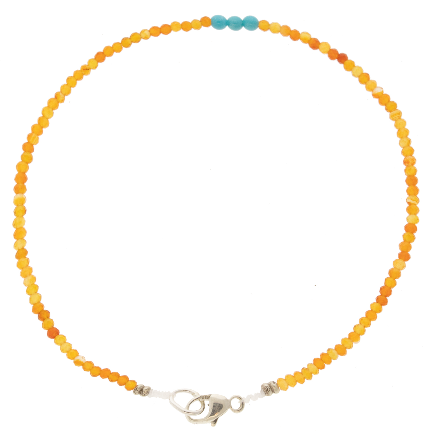 Margaret Solow : Bracelet,SS,Carnelian & turquoise,34