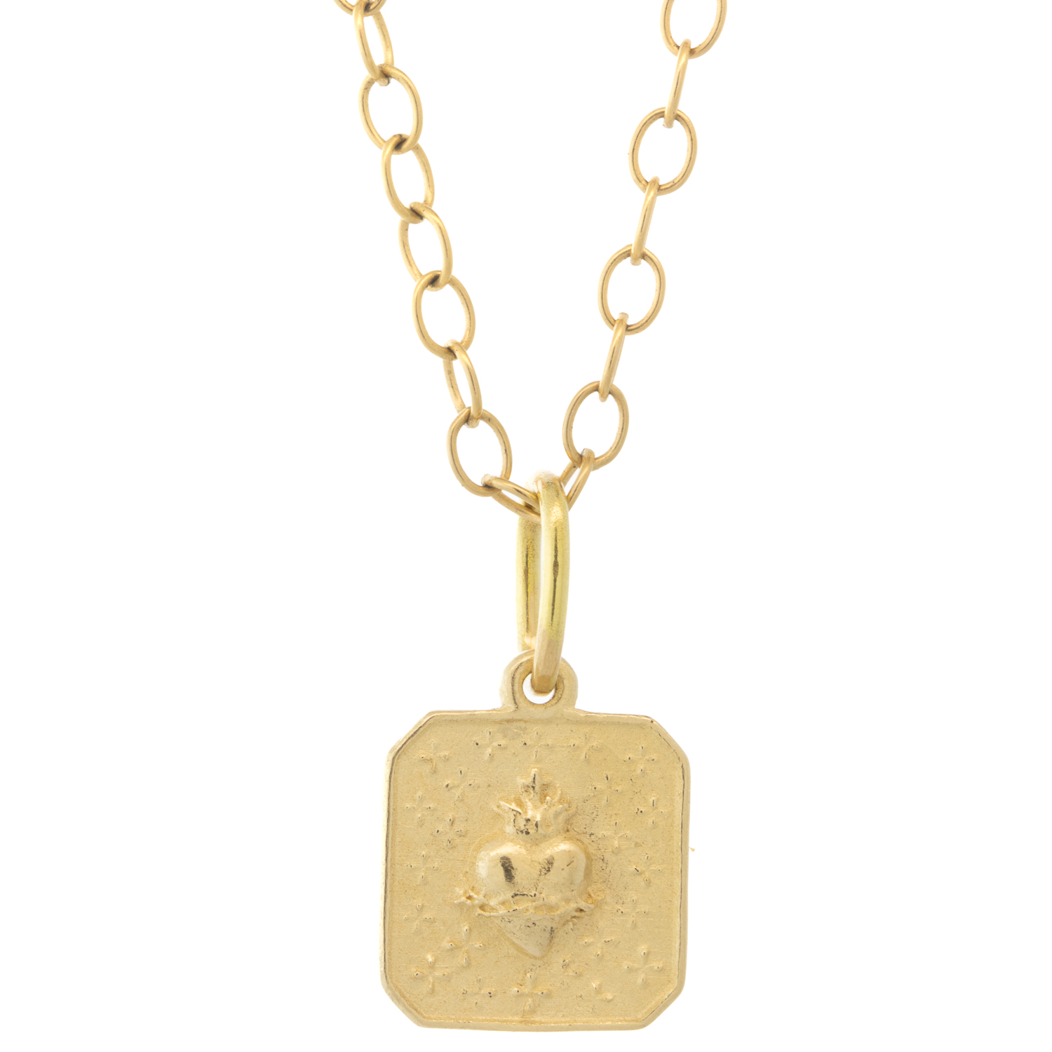 Erica Molinari Trunk Show: Charm,14k Squarish shape heart -'love', 13/16" x 7/16" including bail
